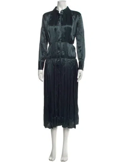 Pre-owned Co Midi Length Dress In Green