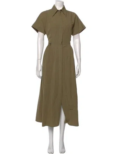 Pre-owned Co Midi Length Dress In Green