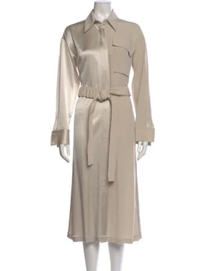Pre-owned Co Midi Length Dress In Neutral