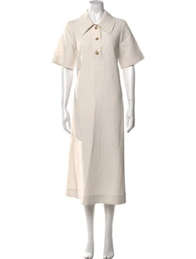 Pre-owned Co Midi Length Dress In Neutral
