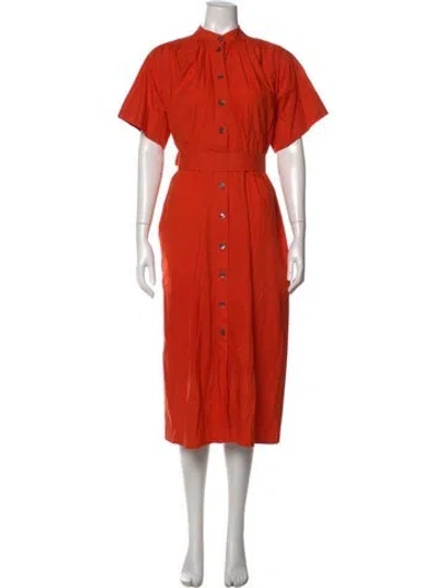 Pre-owned Co Midi Length Dress In Orange