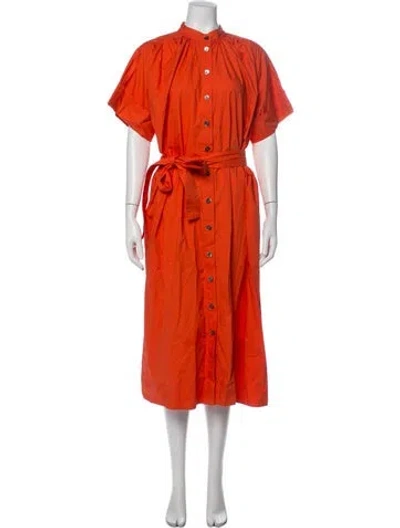 Pre-owned Co Midi Length Dress In Orange