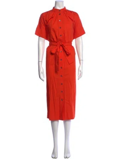 Pre-owned Co Midi Length Dress In Orange