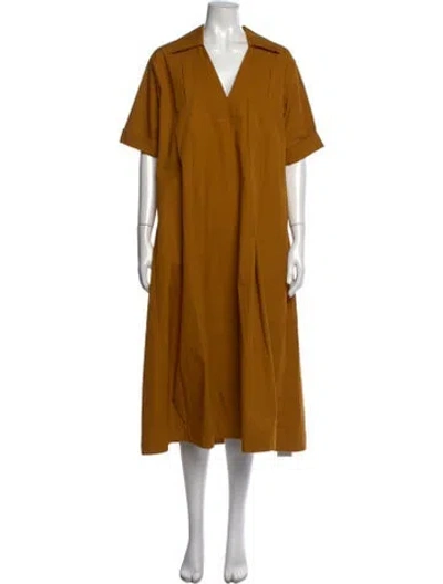 Pre-owned Co Midi Length Dress In Orange