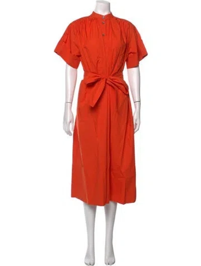 Pre-owned Co Midi Length Dress In Orange