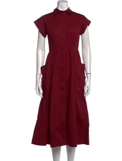 Pre-owned Co Midi Length Dress In Red