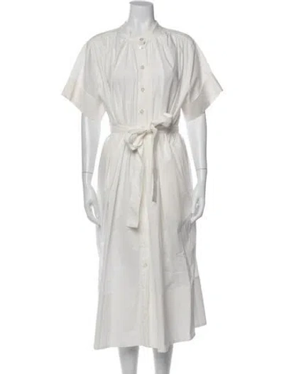 Pre-owned Co Midi Length Dress In White