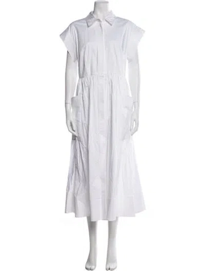 Pre-owned Co Midi Length Dress In White