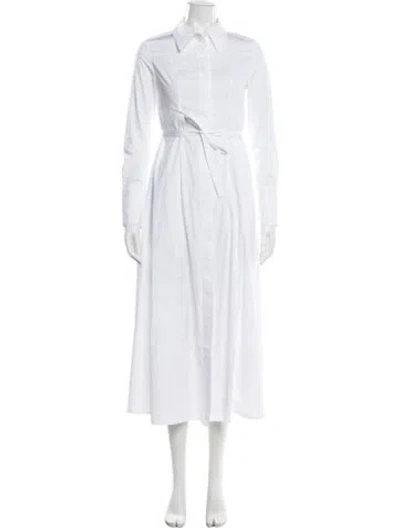 Pre-owned Co Midi Length Dress In White