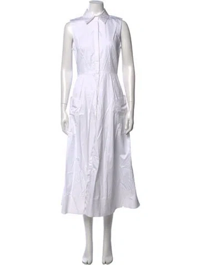 Pre-owned Co Midi Length Dress In White