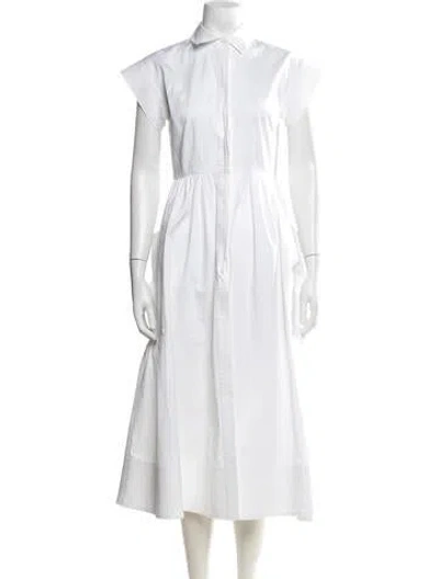 Pre-owned Co Midi Length Dress In White