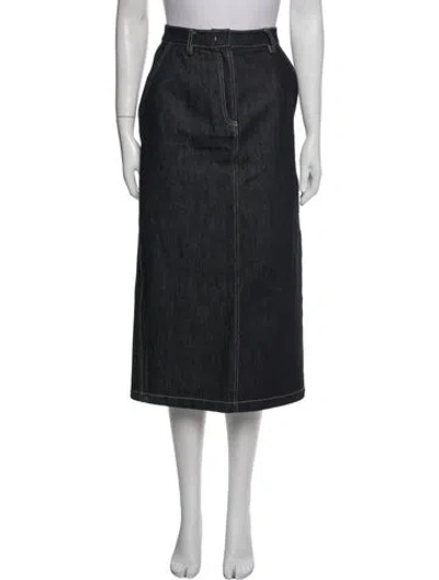 Pre-owned Co Midi Length Skirt In Black