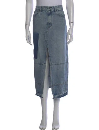 Pre-owned Co Midi Length Skirt In Blue
