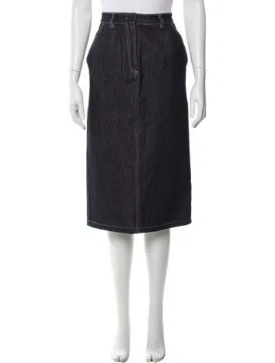Pre-owned Co Midi Length Skirt In Blue