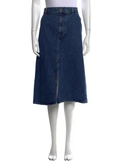 Pre-owned Co Midi Length Skirt In Blue