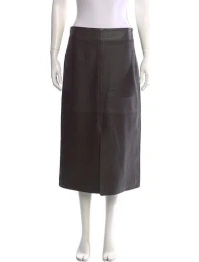 Pre-owned Co Midi Length Skirt In Brown