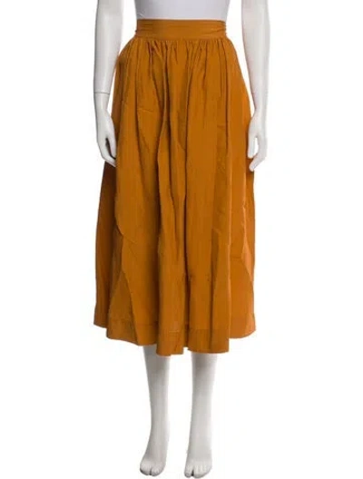 Pre-owned Co Midi Length Skirt In Orange
