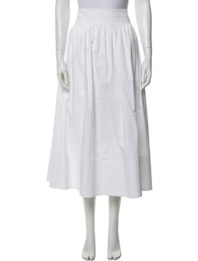 Pre-owned Co Midi Length Skirt In White