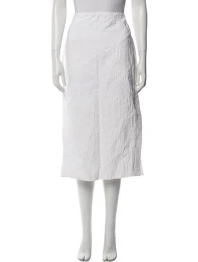 Pre-owned Co Midi Length Skirt In White