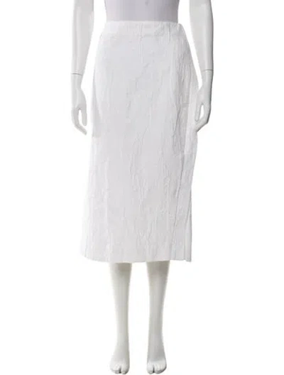 Pre-owned Co Midi Length Skirt In White