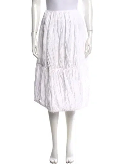 Pre-owned Co Midi Length Skirt In White