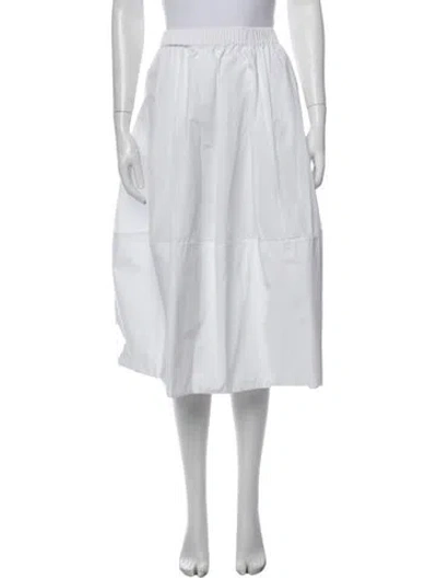 Pre-owned Co Midi Length Skirt In White