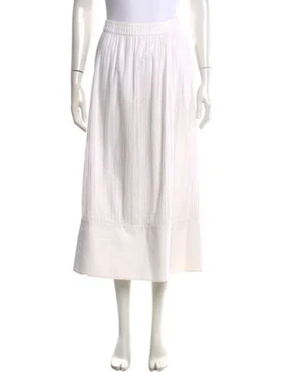 Pre-owned Co Midi Length Skirt In White