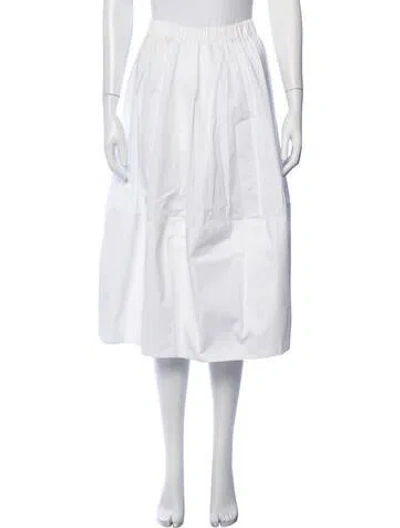 Pre-owned Co Midi Length Skirt In White