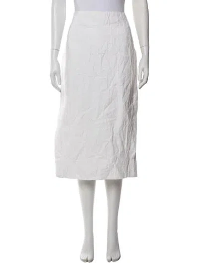 Pre-owned Co Midi Length Skirt In White