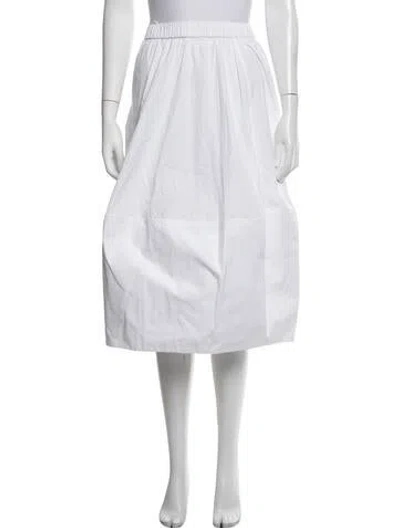 Pre-owned Co Midi Length Skirt In White