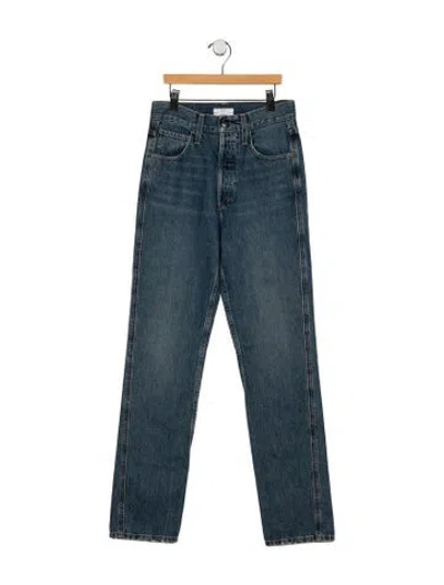Pre-owned Co Mid-rise Straight Leg Jeans In Blue