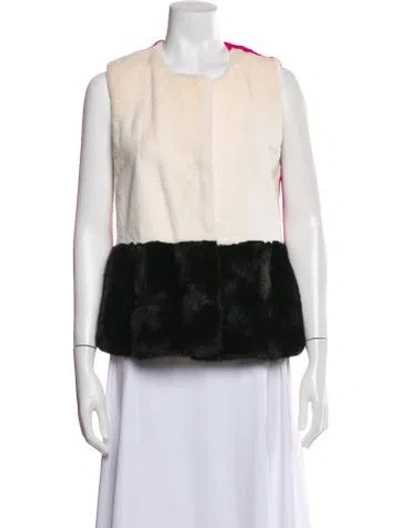 Pre-owned Co Mink Lorblock Pattern Fur Jacket In Neutral