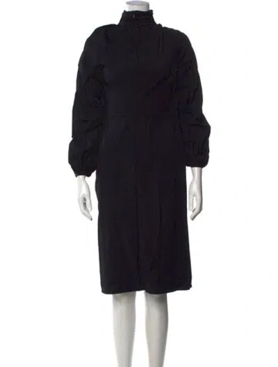 Pre-owned Co Mock Neck Knee-length Dress In Black