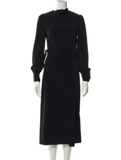 Pre-owned Co Mock Neck Long Dress In Blue