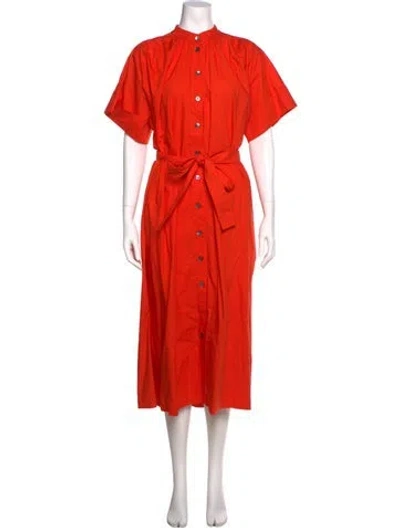 Pre-owned Co Mock Neck Long Dress In Orange