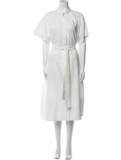 Pre-owned Co Mock Neck Long Dress In White
