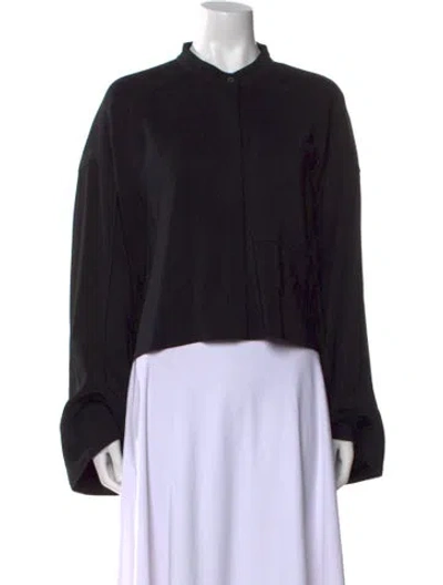 Pre-owned Co Mock Neck Long Sleeve Sweatshirt In Black