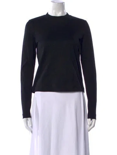 Pre-owned Co Mock Neck Long Sleeve Top In Black