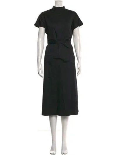 Pre-owned Co Mock Neck Midi Length Dress In Black