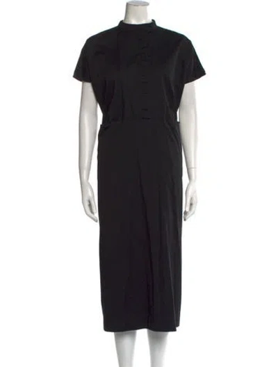 Pre-owned Co Mock Neck Midi Length Dress In Black