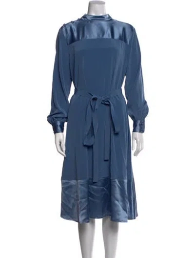 Pre-owned Co Mock Neck Mini Dress In Blue
