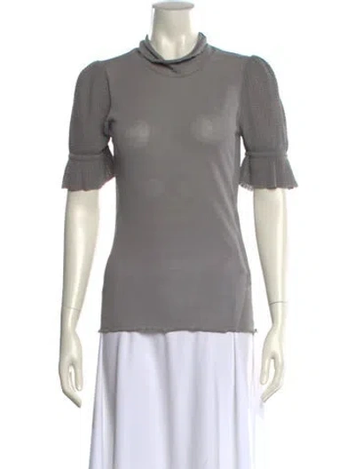 Pre-owned Co Mock Neck Short Sleeve T-shirt In Gray
