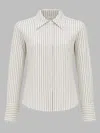 Co Tailored Classic Llar Striped Silk Blouse In Multi