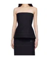 Co Navy Tailored Bustier Top In Blue