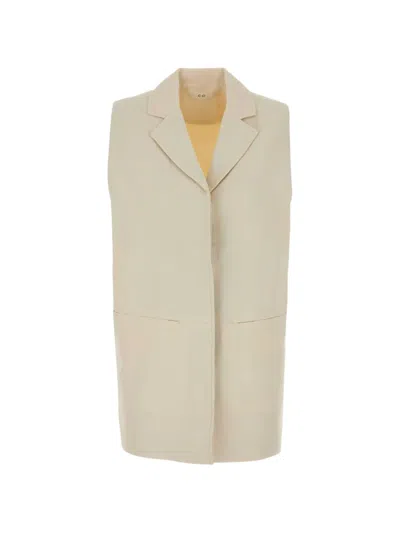 Co Notch-lapel Sleeveless Jacket In Brown