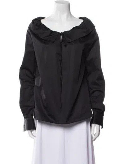 Pre-owned Co Off-the-shoulder Long Sleeve Blouse W/ Tags In Black