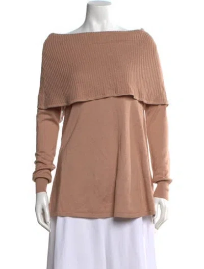 Pre-owned Co Off-the-shoulder Sweater In Pink