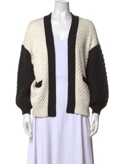 Pre-owned Co Open Front Sweater In Neutral