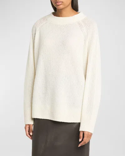 Co Oversized Cashmere Crewneck Sweater In White