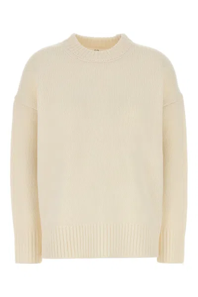 Co Oversized Crew Neck Cashmere-wool Sweater In Ivory